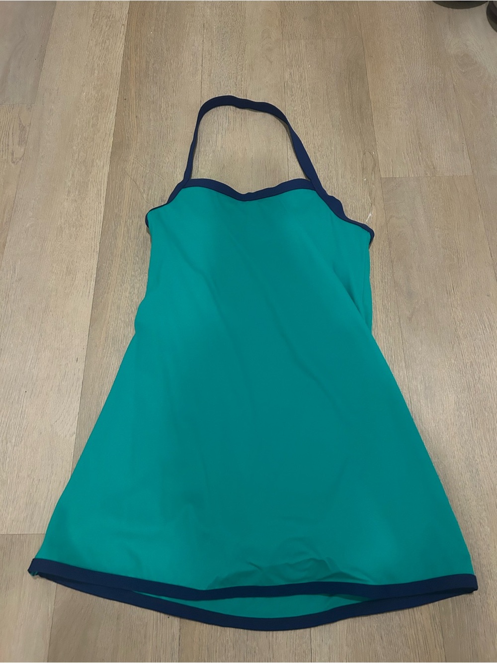 Altard State Green Halter One-Piece with Navy Trim